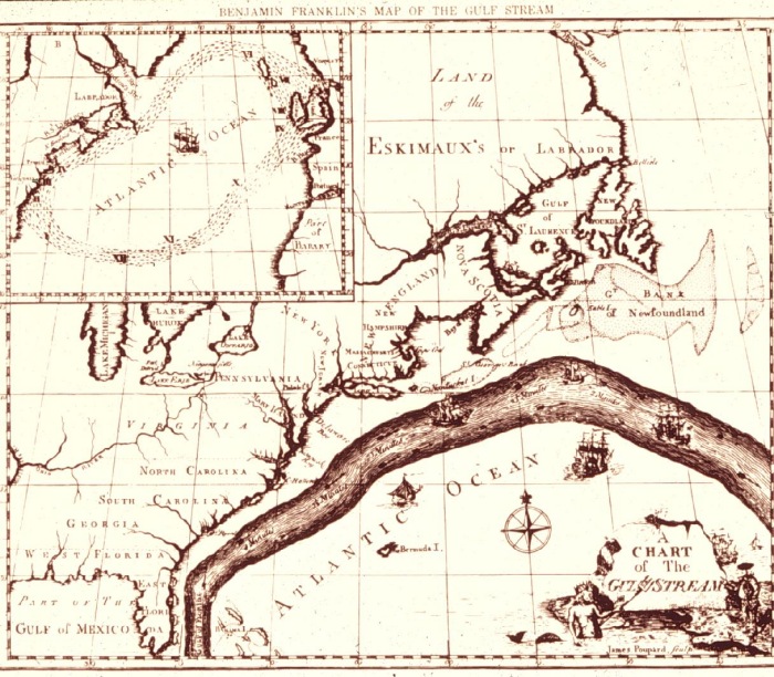 Benjamin Franklin's Chart of The Gulf Stream