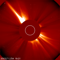 #1 X-ray flare for the record books largest solar flare Nov 4 2003