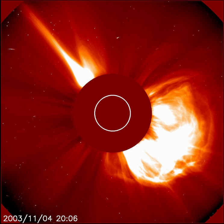 n 4 November 2003, The Sun's active region 10486 blasted off yet another mega-flare